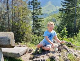 Hiking in the mountains with children