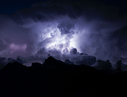 Thunderstorms in the mountains
